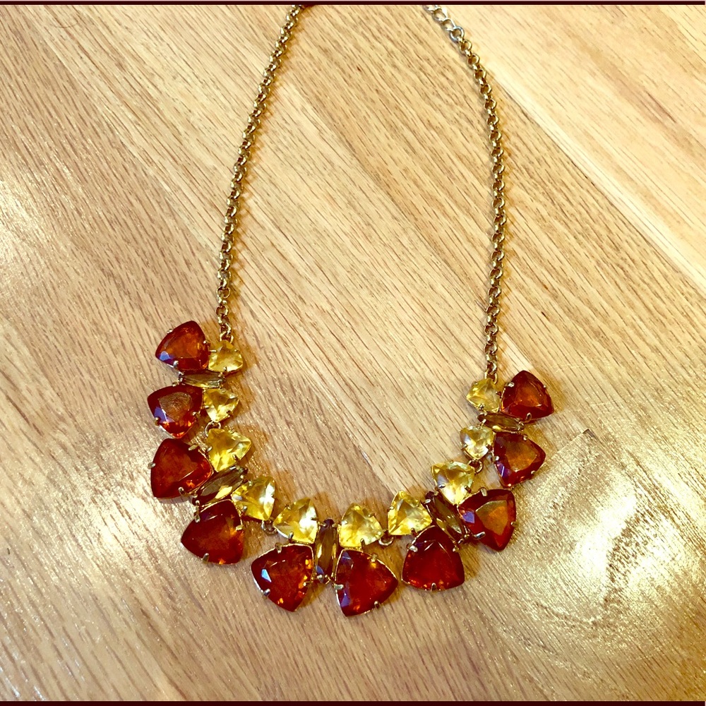 Kate Spade jeweled necklace - brown/yellow